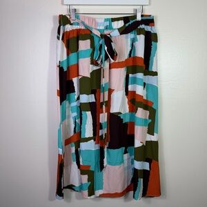 Bohemian Colorful Flowy Midi Skirt